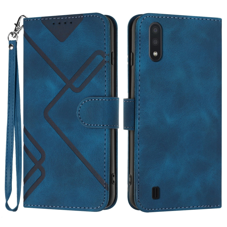 Line Pattern Skin Feel Leather Phone Case, For Samsung Galaxy A12, For Samsung Galaxy Note20 Ultra, For Samsung Galaxy Note20, For Samsung Galaxy A01 / M01, For Samsung Galaxy A21s, For Samsung Galaxy A51 5G, For Samsung Galaxy A71 5G                  ...