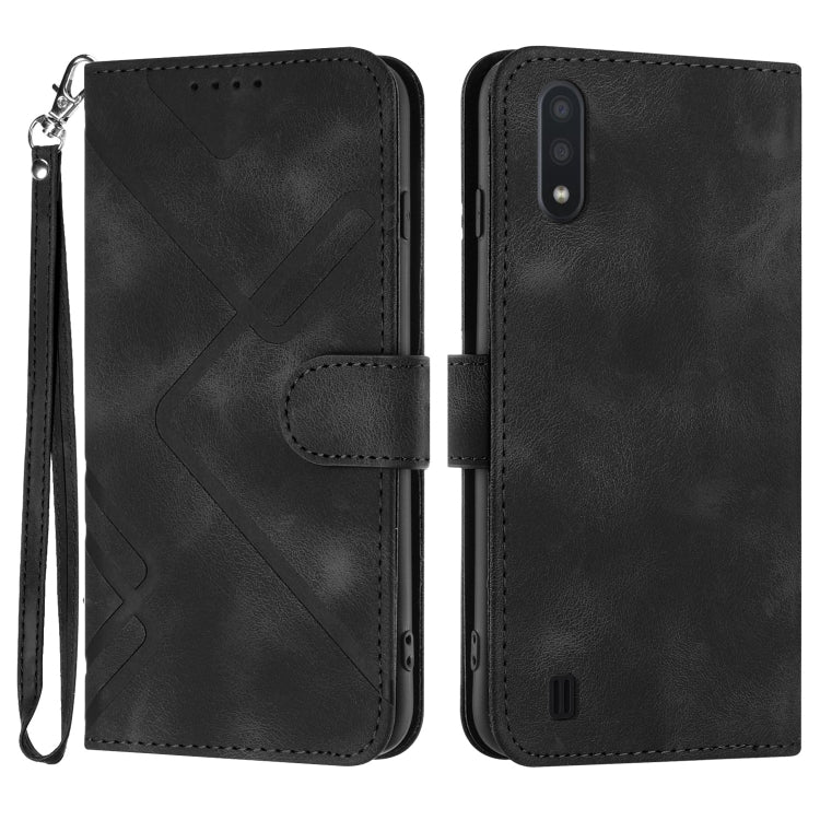 Line Pattern Skin Feel Leather Phone Case, For Samsung Galaxy A12, For Samsung Galaxy Note20 Ultra, For Samsung Galaxy Note20, For Samsung Galaxy A01 / M01, For Samsung Galaxy A21s, For Samsung Galaxy A51 5G, For Samsung Galaxy A71 5G                  ...