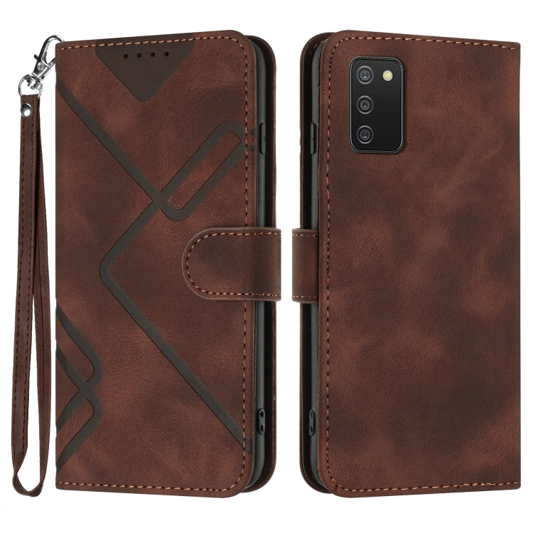 Line Pattern Skin Feel Leather Phone Case, For Samsung Galaxy A32 4G, For Samsung Galaxy A02 EU Version, For Samsung Galaxy A72 4G/5G, For Samsung Galaxy A52 4G/5G, For Samsung Galaxy S21 5G, For Samsung Galaxy S21+ 5G, For Samsung Galaxy S21 Ultra 5G ...