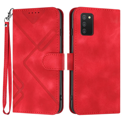 Line Pattern Skin Feel Leather Phone Case, For Samsung Galaxy S22 5G, For Samsung Galaxy A13 5G, For Samsung Galaxy Xcover 5, For Samsung Galaxy A03s 166mm, For Samsung Galaxy A41, For Samsung Galaxy A22 4G, For Samsung Galaxy A22 5G                   ...