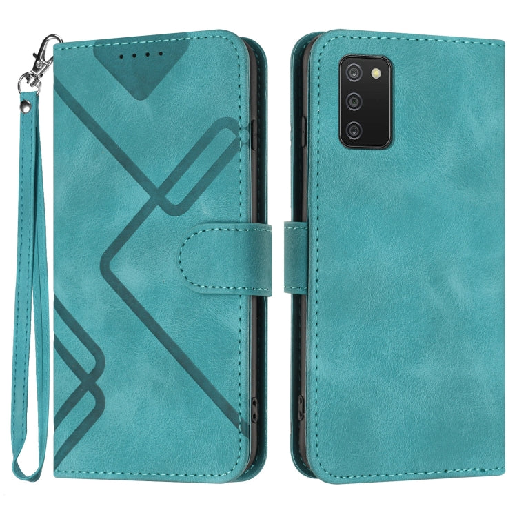 Line Pattern Skin Feel Leather Phone Case, For Samsung Galaxy S22 5G, For Samsung Galaxy A13 5G, For Samsung Galaxy Xcover 5, For Samsung Galaxy A03s 166mm, For Samsung Galaxy A41, For Samsung Galaxy A22 4G, For Samsung Galaxy A22 5G                   ...
