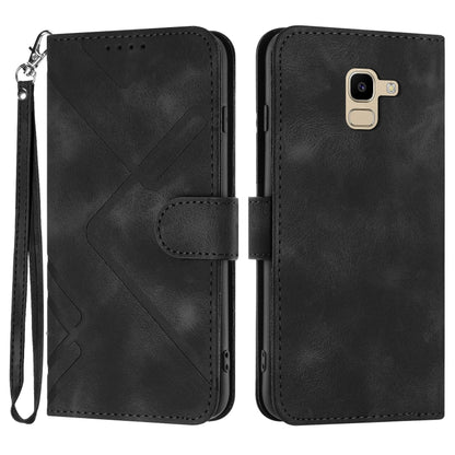 Line Pattern Skin Feel Leather Phone Case, For Samsung Galaxy S10+, For Samsung Galaxy S10, For Samsung Galaxy Note9, For Samsung Galaxy A6 2018, For Samsung Galaxy S9+, For Samsung Galaxy S9, For Samsung Galaxy A8 2018