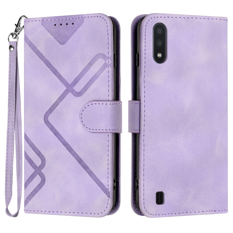 Line Pattern Skin Feel Leather Phone Case, For Samsung Galaxy A20s, For Samsung Galaxy Note10+, For Samsung Galaxy A20e / A10e, For Samsung Galaxy A70, For Samsung Galaxy A40, For Samsung Galaxy A10 / M10, For Samsung Galaxy A20 / A30                  ...
