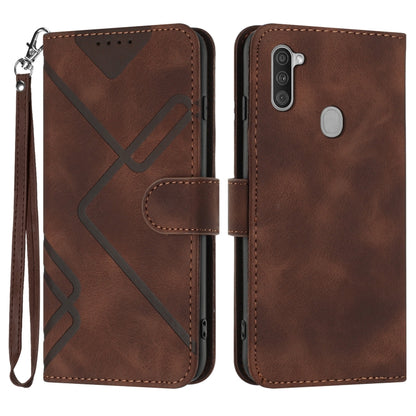 Line Pattern Skin Feel Leather Phone Case, For Samsung Galaxy A11 EU Version, For Samsung Galaxy S20, For Samsung Galaxy S20+, For Samsung Galaxy A21 EU Version, For Samsung Galaxy A71 4G, For Samsung Galaxy A51 4G, For Samsung Galaxy A50 / A50s       ...