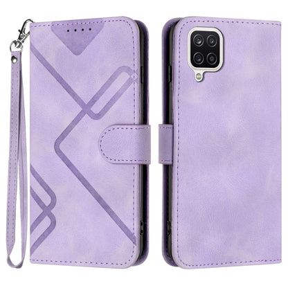 Line Pattern Skin Feel Leather Phone Case, For Samsung Galaxy A12, For Samsung Galaxy Note20 Ultra, For Samsung Galaxy Note20, For Samsung Galaxy A01 / M01, For Samsung Galaxy A21s, For Samsung Galaxy A51 5G, For Samsung Galaxy A71 5G                  ...