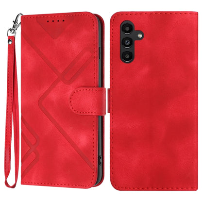 Line Pattern Skin Feel Leather Phone Case, For Samsung Galaxy S22 5G, For Samsung Galaxy A13 5G, For Samsung Galaxy Xcover 5, For Samsung Galaxy A03s 166mm, For Samsung Galaxy A41, For Samsung Galaxy A22 4G, For Samsung Galaxy A22 5G                   ...