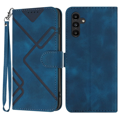 Line Pattern Skin Feel Leather Phone Case, For Samsung Galaxy S22 5G, For Samsung Galaxy A13 5G, For Samsung Galaxy Xcover 5, For Samsung Galaxy A03s 166mm, For Samsung Galaxy A41, For Samsung Galaxy A22 4G, For Samsung Galaxy A22 5G                   ...