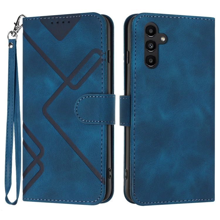 Line Pattern Skin Feel Leather Phone Case, For Samsung Galaxy S23+ 5G, For Samsung Galaxy S23 5G, For Samsung Galaxy A14 5G, For Samsung Galaxy M13 India / F13, For Samsung Galaxy S20 FE, For Samsung Galaxy Xcover6 Pro, For Samsung Galaxy M53 5G       ...