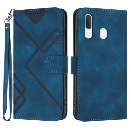 Line Pattern Skin Feel Leather Phone Case, For Samsung Galaxy A20s, For Samsung Galaxy Note10+, For Samsung Galaxy A20e / A10e, For Samsung Galaxy A70, For Samsung Galaxy A40, For Samsung Galaxy A10 / M10, For Samsung Galaxy A20 / A30                  ...