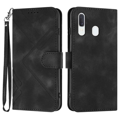 Line Pattern Skin Feel Leather Phone Case, For Samsung Galaxy A20s, For Samsung Galaxy Note10+, For Samsung Galaxy A20e / A10e, For Samsung Galaxy A70, For Samsung Galaxy A40, For Samsung Galaxy A10 / M10, For Samsung Galaxy A20 / A30                  ...