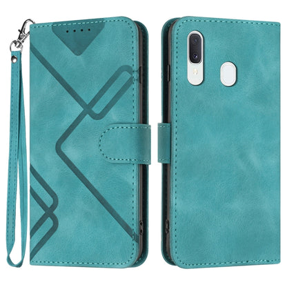 Line Pattern Skin Feel Leather Phone Case, For Samsung Galaxy A20s, For Samsung Galaxy Note10+, For Samsung Galaxy A20e / A10e, For Samsung Galaxy A70, For Samsung Galaxy A40, For Samsung Galaxy A10 / M10, For Samsung Galaxy A20 / A30                  ...