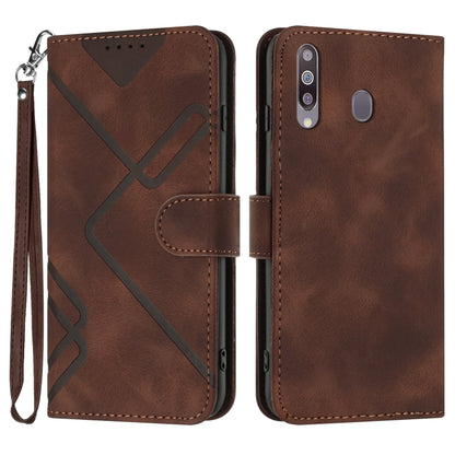 Line Pattern Skin Feel Leather Phone Case, For Samsung Galaxy A20s, For Samsung Galaxy Note10+, For Samsung Galaxy A20e / A10e, For Samsung Galaxy A70, For Samsung Galaxy A40, For Samsung Galaxy A10 / M10, For Samsung Galaxy A20 / A30                  ...