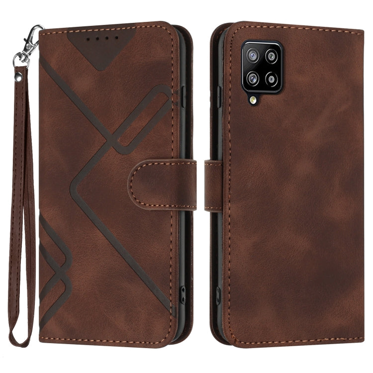 Line Pattern Skin Feel Leather Phone Case, For Samsung Galaxy S22 5G, For Samsung Galaxy A13 5G, For Samsung Galaxy Xcover 5, For Samsung Galaxy A03s 166mm, For Samsung Galaxy A41, For Samsung Galaxy A22 4G, For Samsung Galaxy A22 5G                   ...