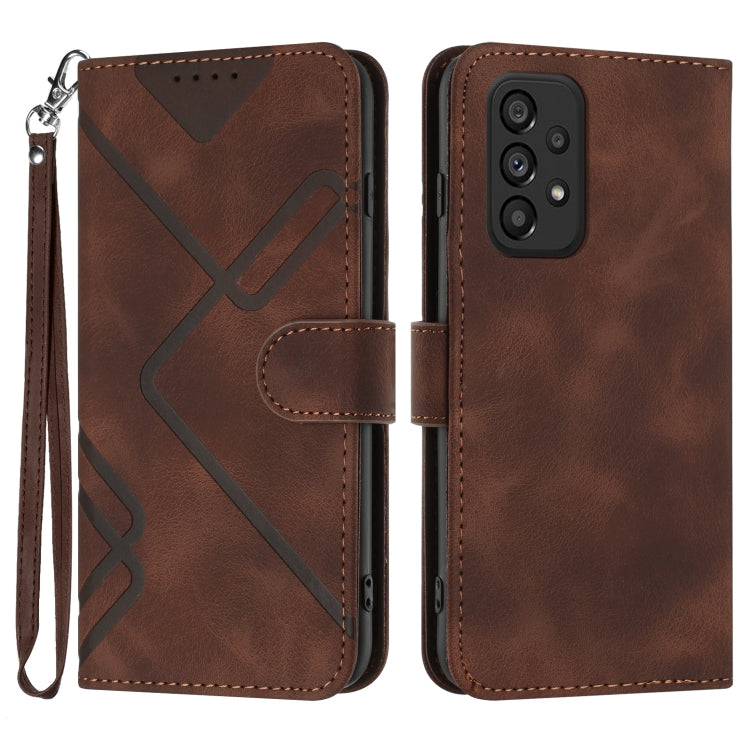 Line Pattern Skin Feel Leather Phone Case, For Samsung Galaxy S23+ 5G, For Samsung Galaxy S23 5G, For Samsung Galaxy A14 5G, For Samsung Galaxy M13 India / F13, For Samsung Galaxy S20 FE, For Samsung Galaxy Xcover6 Pro, For Samsung Galaxy M53 5G       ...