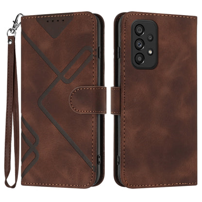 Line Pattern Skin Feel Leather Phone Case, For Samsung Galaxy S23+ 5G, For Samsung Galaxy S23 5G, For Samsung Galaxy A14 5G, For Samsung Galaxy M13 India / F13, For Samsung Galaxy S20 FE, For Samsung Galaxy Xcover6 Pro, For Samsung Galaxy M53 5G       ...