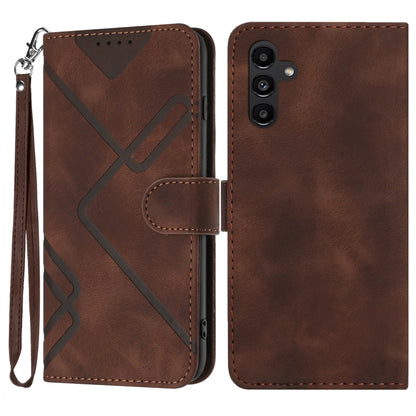 Line Pattern Skin Feel Leather Phone Case, For Samsung Galaxy A55, For Samsung Galaxy A35, For Samsung Galaxy A24 4G, For Samsung Galaxy A14 4G, For Samsung Galaxy A34 5G, For Samsung Galaxy A54 5G, For Samsung Galaxy A04e, For Samsung Galaxy S23 Ultra 5G