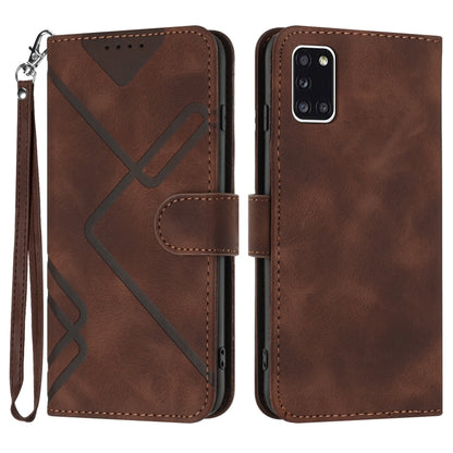 Line Pattern Skin Feel Leather Phone Case, For Samsung Galaxy A12, For Samsung Galaxy Note20 Ultra, For Samsung Galaxy Note20, For Samsung Galaxy A01 / M01, For Samsung Galaxy A21s, For Samsung Galaxy A51 5G, For Samsung Galaxy A71 5G                  ...