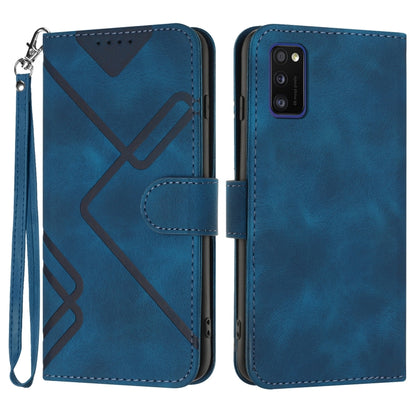 Line Pattern Skin Feel Leather Phone Case, For Samsung Galaxy S22 5G, For Samsung Galaxy A13 5G, For Samsung Galaxy Xcover 5, For Samsung Galaxy A03s 166mm, For Samsung Galaxy A41, For Samsung Galaxy A22 4G, For Samsung Galaxy A22 5G                   ...