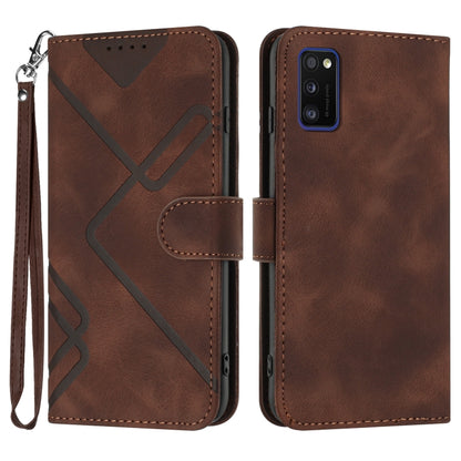 Line Pattern Skin Feel Leather Phone Case, For Samsung Galaxy S22 5G, For Samsung Galaxy A13 5G, For Samsung Galaxy Xcover 5, For Samsung Galaxy A03s 166mm, For Samsung Galaxy A41, For Samsung Galaxy A22 4G, For Samsung Galaxy A22 5G                   ...