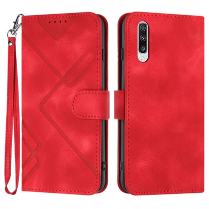 Line Pattern Skin Feel Leather Phone Case, For Samsung Galaxy A11 EU Version, For Samsung Galaxy S20, For Samsung Galaxy S20+, For Samsung Galaxy A21 EU Version, For Samsung Galaxy A71 4G, For Samsung Galaxy A51 4G, For Samsung Galaxy A50 / A50s       ...