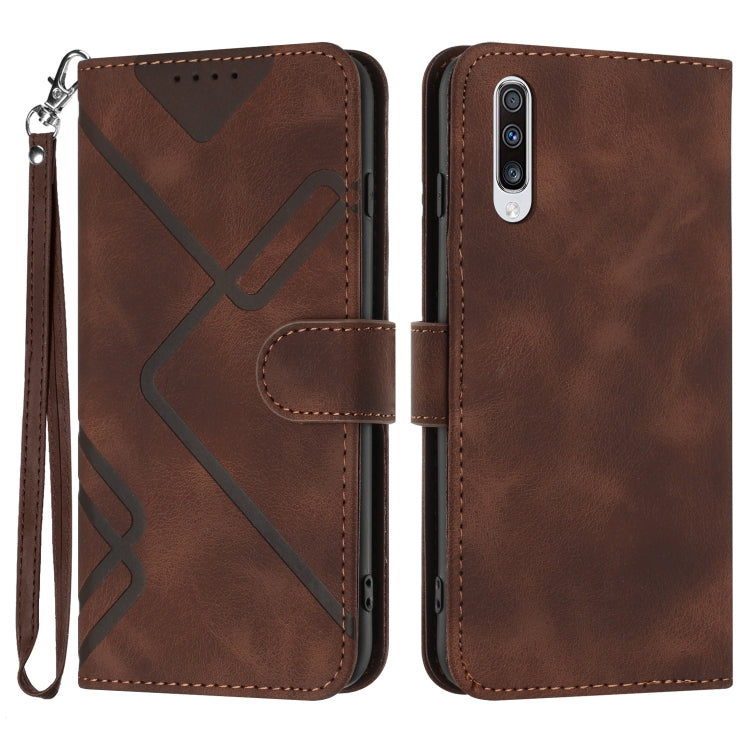 Line Pattern Skin Feel Leather Phone Case, For Samsung Galaxy A11 EU Version, For Samsung Galaxy S20, For Samsung Galaxy S20+, For Samsung Galaxy A21 EU Version, For Samsung Galaxy A71 4G, For Samsung Galaxy A51 4G, For Samsung Galaxy A50 / A50s       ...