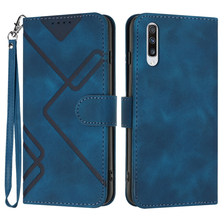 Line Pattern Skin Feel Leather Phone Case, For Samsung Galaxy A20s, For Samsung Galaxy Note10+, For Samsung Galaxy A20e / A10e, For Samsung Galaxy A70, For Samsung Galaxy A40, For Samsung Galaxy A10 / M10, For Samsung Galaxy A20 / A30                  ...