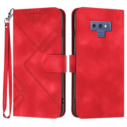 Line Pattern Skin Feel Leather Phone Case, For Samsung Galaxy S10+, For Samsung Galaxy S10, For Samsung Galaxy Note9, For Samsung Galaxy A6 2018, For Samsung Galaxy S9+, For Samsung Galaxy S9, For Samsung Galaxy A8 2018
