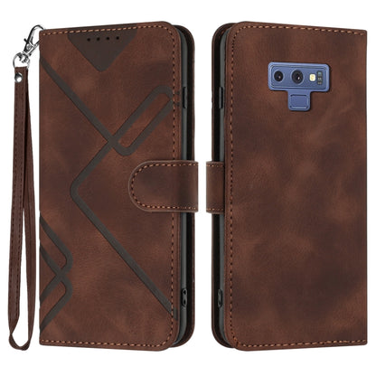 Line Pattern Skin Feel Leather Phone Case, For Samsung Galaxy S10+, For Samsung Galaxy S10, For Samsung Galaxy Note9, For Samsung Galaxy A6 2018, For Samsung Galaxy S9+, For Samsung Galaxy S9, For Samsung Galaxy A8 2018