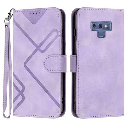 Line Pattern Skin Feel Leather Phone Case, For Samsung Galaxy S10+, For Samsung Galaxy S10, For Samsung Galaxy Note9, For Samsung Galaxy A6 2018, For Samsung Galaxy S9+, For Samsung Galaxy S9, For Samsung Galaxy A8 2018