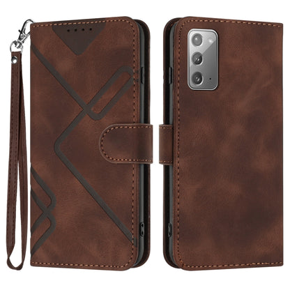 Line Pattern Skin Feel Leather Phone Case, For Samsung Galaxy A12, For Samsung Galaxy Note20 Ultra, For Samsung Galaxy Note20, For Samsung Galaxy A01 / M01, For Samsung Galaxy A21s, For Samsung Galaxy A51 5G, For Samsung Galaxy A71 5G                  ...