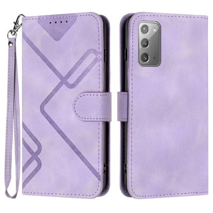 Line Pattern Skin Feel Leather Phone Case, For Samsung Galaxy A12, For Samsung Galaxy Note20 Ultra, For Samsung Galaxy Note20, For Samsung Galaxy A01 / M01, For Samsung Galaxy A21s, For Samsung Galaxy A51 5G, For Samsung Galaxy A71 5G                  ...
