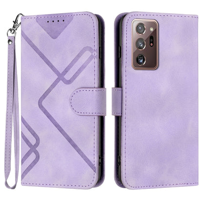 Line Pattern Skin Feel Leather Phone Case, For Samsung Galaxy A12, For Samsung Galaxy Note20 Ultra, For Samsung Galaxy Note20, For Samsung Galaxy A01 / M01, For Samsung Galaxy A21s, For Samsung Galaxy A51 5G, For Samsung Galaxy A71 5G                  ...