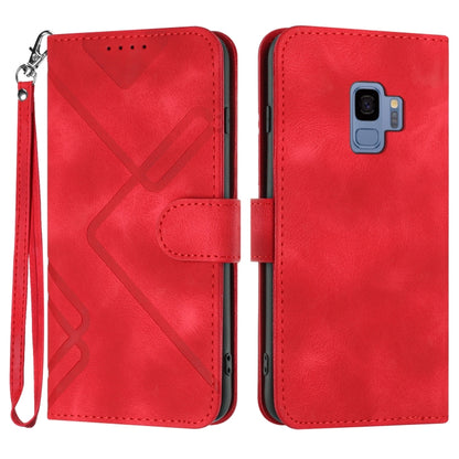 Line Pattern Skin Feel Leather Phone Case, For Samsung Galaxy S10+, For Samsung Galaxy S10, For Samsung Galaxy Note9, For Samsung Galaxy A6 2018, For Samsung Galaxy S9+, For Samsung Galaxy S9, For Samsung Galaxy A8 2018