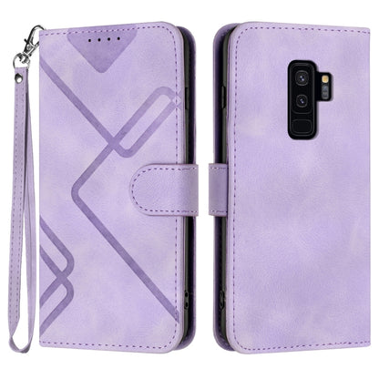 Line Pattern Skin Feel Leather Phone Case, For Samsung Galaxy S10+, For Samsung Galaxy S10, For Samsung Galaxy Note9, For Samsung Galaxy A6 2018, For Samsung Galaxy S9+, For Samsung Galaxy S9, For Samsung Galaxy A8 2018