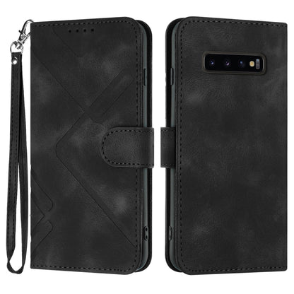 Line Pattern Skin Feel Leather Phone Case, For Samsung Galaxy S10+, For Samsung Galaxy S10, For Samsung Galaxy Note9, For Samsung Galaxy A6 2018, For Samsung Galaxy S9+, For Samsung Galaxy S9, For Samsung Galaxy A8 2018