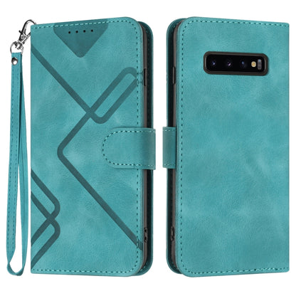 Line Pattern Skin Feel Leather Phone Case, For Samsung Galaxy S10+, For Samsung Galaxy S10, For Samsung Galaxy Note9, For Samsung Galaxy A6 2018, For Samsung Galaxy S9+, For Samsung Galaxy S9, For Samsung Galaxy A8 2018