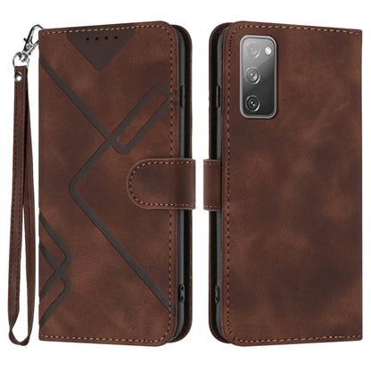 Line Pattern Skin Feel Leather Phone Case, For Samsung Galaxy S23+ 5G, For Samsung Galaxy S23 5G, For Samsung Galaxy A14 5G, For Samsung Galaxy M13 India / F13, For Samsung Galaxy S20 FE, For Samsung Galaxy Xcover6 Pro, For Samsung Galaxy M53 5G       ...