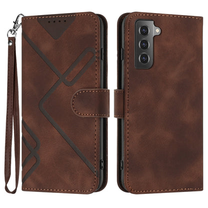 Line Pattern Skin Feel Leather Phone Case, For Samsung Galaxy A32 4G, For Samsung Galaxy A02 EU Version, For Samsung Galaxy A72 4G/5G, For Samsung Galaxy A52 4G/5G, For Samsung Galaxy S21 5G, For Samsung Galaxy S21+ 5G, For Samsung Galaxy S21 Ultra 5G ...