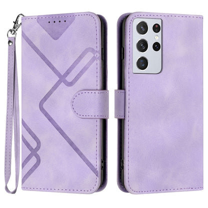 Line Pattern Skin Feel Leather Phone Case, For Samsung Galaxy A32 4G, For Samsung Galaxy A02 EU Version, For Samsung Galaxy A72 4G/5G, For Samsung Galaxy A52 4G/5G, For Samsung Galaxy S21 5G, For Samsung Galaxy S21+ 5G, For Samsung Galaxy S21 Ultra 5G ...