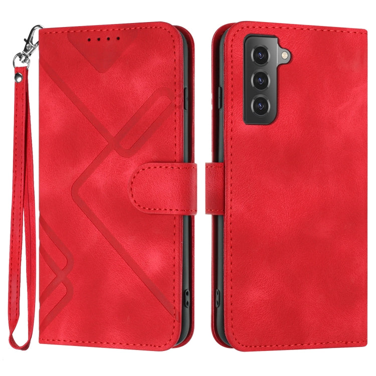 Line Pattern Skin Feel Leather Phone Case, For Samsung Galaxy S22 5G, For Samsung Galaxy A13 5G, For Samsung Galaxy Xcover 5, For Samsung Galaxy A03s 166mm, For Samsung Galaxy A41, For Samsung Galaxy A22 4G, For Samsung Galaxy A22 5G                   ...