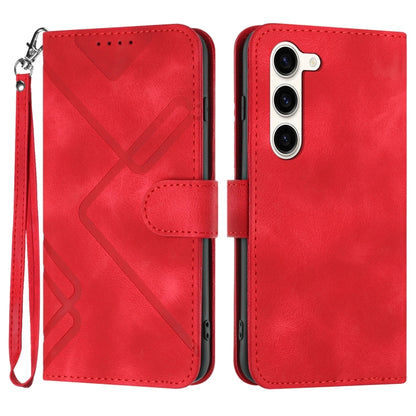 Line Pattern Skin Feel Leather Phone Case, For Samsung Galaxy S23+ 5G, For Samsung Galaxy S23 5G, For Samsung Galaxy A14 5G, For Samsung Galaxy M13 India / F13, For Samsung Galaxy S20 FE, For Samsung Galaxy Xcover6 Pro, For Samsung Galaxy M53 5G       ...