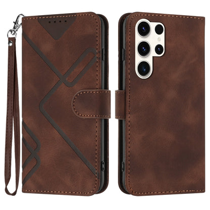 Line Pattern Skin Feel Leather Phone Case, For Samsung Galaxy A55, For Samsung Galaxy A35, For Samsung Galaxy A24 4G, For Samsung Galaxy A14 4G, For Samsung Galaxy A34 5G, For Samsung Galaxy A54 5G, For Samsung Galaxy A04e, For Samsung Galaxy S23 Ultra 5G