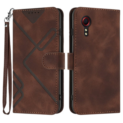 Line Pattern Skin Feel Leather Phone Case, For Samsung Galaxy S22 5G, For Samsung Galaxy A13 5G, For Samsung Galaxy Xcover 5, For Samsung Galaxy A03s 166mm, For Samsung Galaxy A41, For Samsung Galaxy A22 4G, For Samsung Galaxy A22 5G                   ...