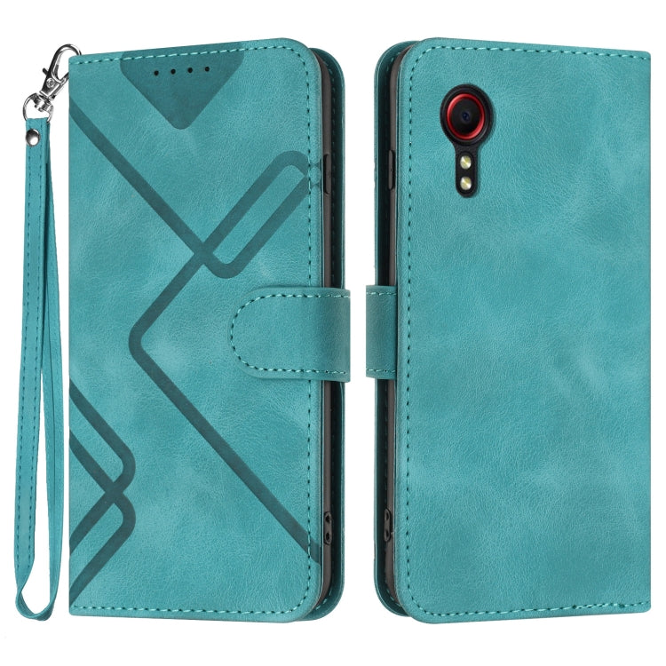 Line Pattern Skin Feel Leather Phone Case, For Samsung Galaxy S22 5G, For Samsung Galaxy A13 5G, For Samsung Galaxy Xcover 5, For Samsung Galaxy A03s 166mm, For Samsung Galaxy A41, For Samsung Galaxy A22 4G, For Samsung Galaxy A22 5G                   ...