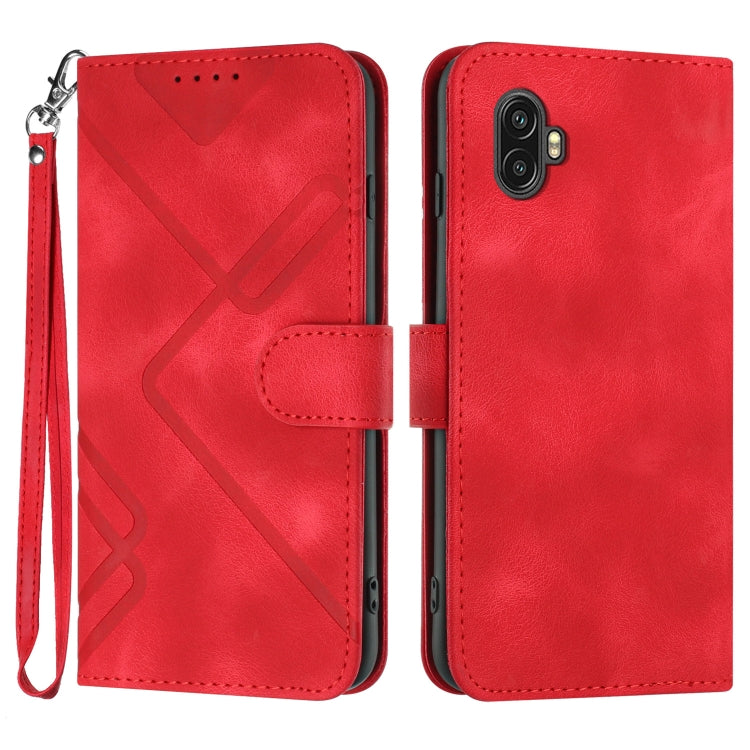 Line Pattern Skin Feel Leather Phone Case, For Samsung Galaxy S23+ 5G, For Samsung Galaxy S23 5G, For Samsung Galaxy A14 5G, For Samsung Galaxy M13 India / F13, For Samsung Galaxy S20 FE, For Samsung Galaxy Xcover6 Pro, For Samsung Galaxy M53 5G       ...
