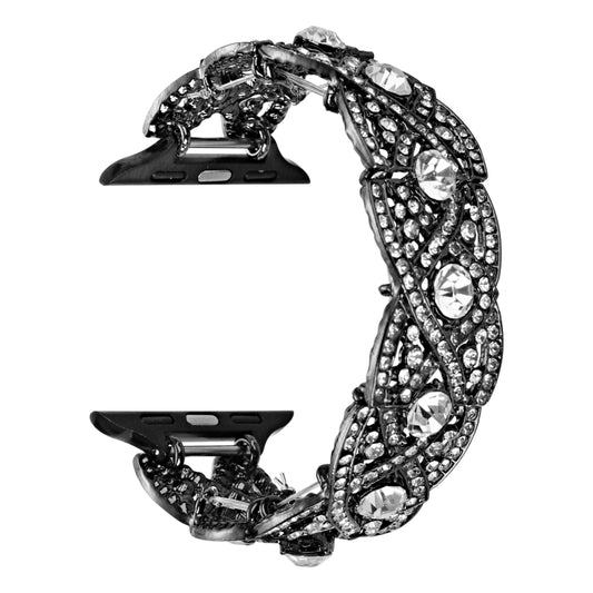 Diamonds Twist Metal Watch Band, For Apple Watch 7 41mm, For Apple Watch 7 45mm, For Apple Watch SE 40mm, For Apple Watch SE 44mm, For Apple Watch 6 40mm, For Apple Watch 6 44mm, For Apple Watch 5 44mm, For Apple Watch 5 40mm, For Apple Watch 4 44mm