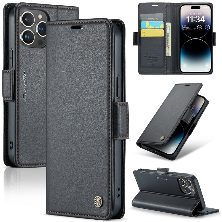 CaseMe 023 Butterfly Buckle Litchi Texture RFID Anti-theft Leather Phone Case, For iPhone 14, For iPhone 15 Pro Max, For iPhone 15 Pro, For iPhone 14 Plus, For iPhone 14 Pro, For iPhone 15 Plus, For iPhone 15, For iPhone 14 Pro Max