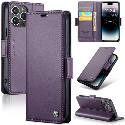 CaseMe 023 Butterfly Buckle Litchi Texture RFID Anti-theft Leather Phone Case, For iPhone 15 Pro Max, For iPhone 14, For iPhone 14 Plus, For iPhone 15 Pro, For iPhone 15 Plus, For iPhone 14 Pro, For iPhone 15, For iPhone 14 Pro Max
