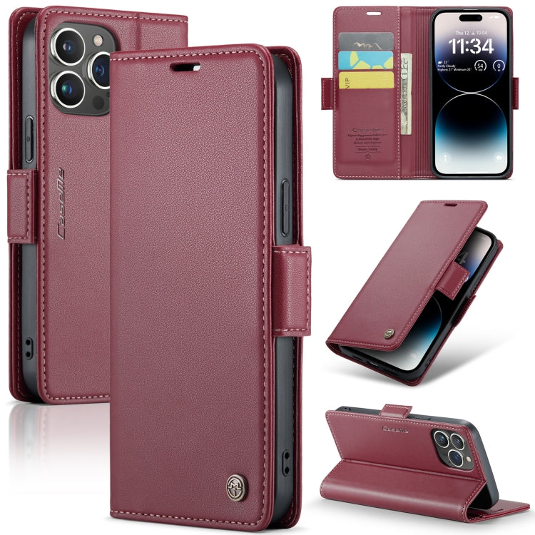 CaseMe 023 Butterfly Buckle Litchi Texture RFID Anti-theft Leather Phone Case, For iPhone 14, For iPhone 15 Pro Max, For iPhone 15 Pro, For iPhone 14 Plus, For iPhone 14 Pro, For iPhone 15 Plus, For iPhone 15, For iPhone 14 Pro Max