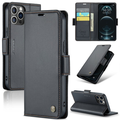 CaseMe 023 Butterfly Buckle Litchi Texture RFID Anti-theft Leather Phone Case, For iPhone 13, For iPhone 13 mini, For iPhone 13 Pro, For iPhone 13 Pro Max, For iPhone 12 / 12 Pro, For iPhone 12 Pro Max, For iPhone 12 mini, For iPhone 11